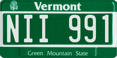 VT license plate NII991