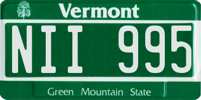 VT license plate NII995