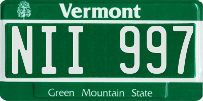 VT license plate NII997