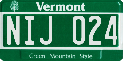 VT license plate NIJ024