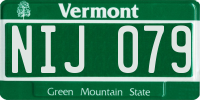 VT license plate NIJ079