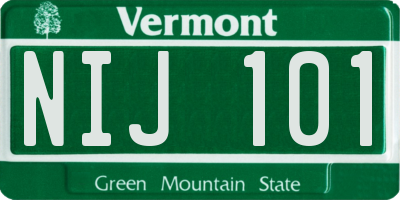 VT license plate NIJ101