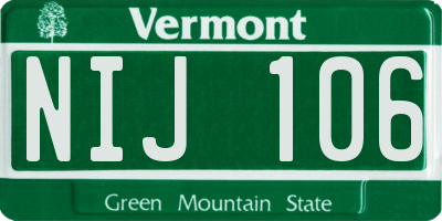 VT license plate NIJ106