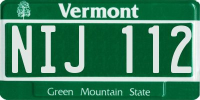 VT license plate NIJ112