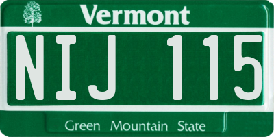 VT license plate NIJ115