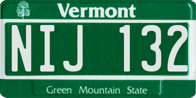 VT license plate NIJ132