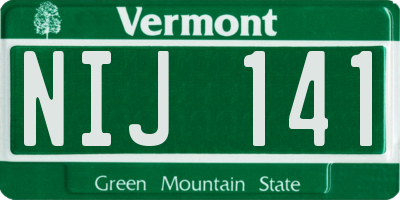VT license plate NIJ141
