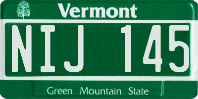 VT license plate NIJ145