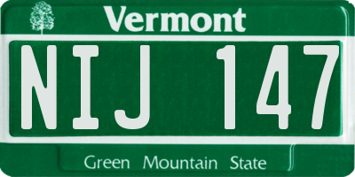 VT license plate NIJ147