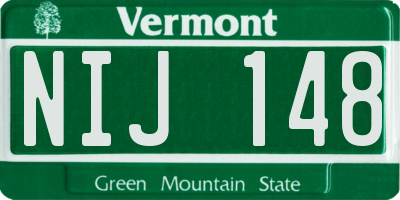 VT license plate NIJ148