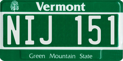 VT license plate NIJ151