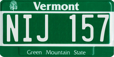 VT license plate NIJ157