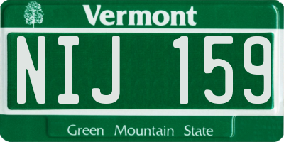 VT license plate NIJ159