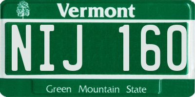 VT license plate NIJ160