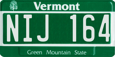 VT license plate NIJ164