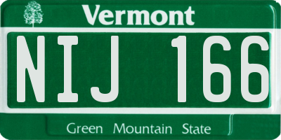 VT license plate NIJ166