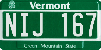 VT license plate NIJ167