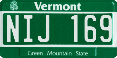 VT license plate NIJ169