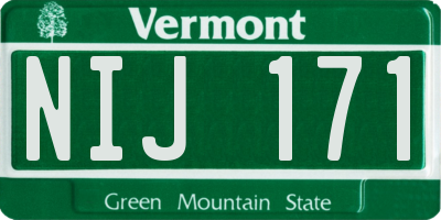 VT license plate NIJ171