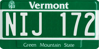 VT license plate NIJ172