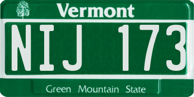 VT license plate NIJ173