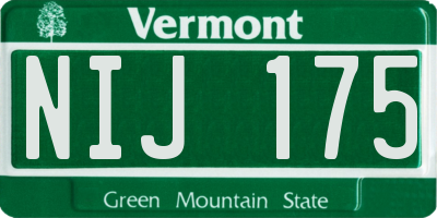 VT license plate NIJ175