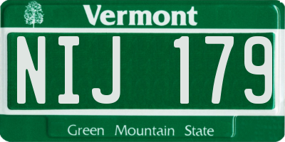 VT license plate NIJ179