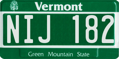 VT license plate NIJ182