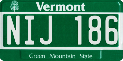 VT license plate NIJ186