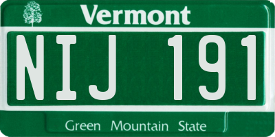 VT license plate NIJ191