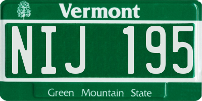 VT license plate NIJ195