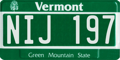 VT license plate NIJ197
