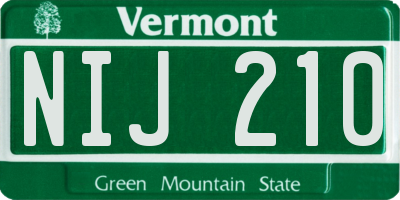 VT license plate NIJ210