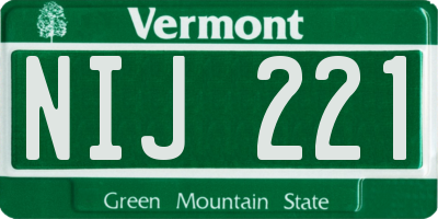 VT license plate NIJ221