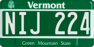 VT license plate NIJ224