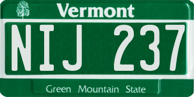 VT license plate NIJ237