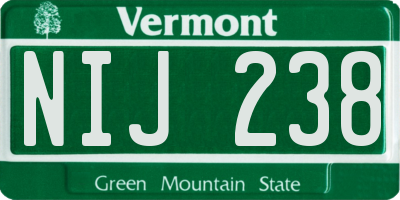 VT license plate NIJ238
