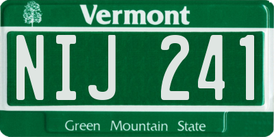 VT license plate NIJ241