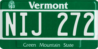 VT license plate NIJ272