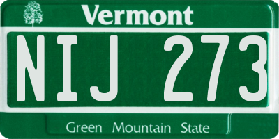 VT license plate NIJ273