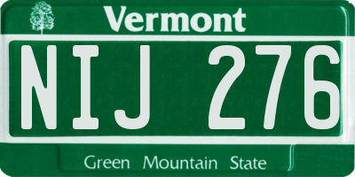 VT license plate NIJ276