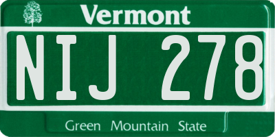 VT license plate NIJ278