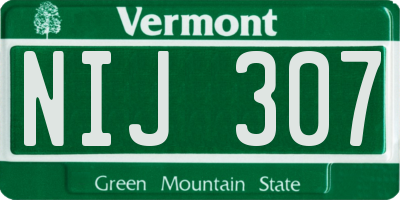 VT license plate NIJ307