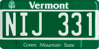 VT license plate NIJ331
