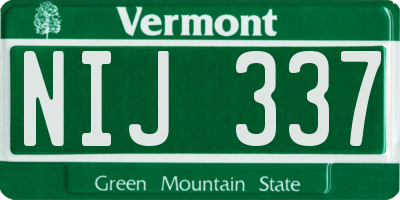 VT license plate NIJ337