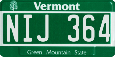 VT license plate NIJ364