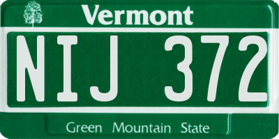 VT license plate NIJ372