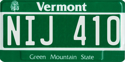 VT license plate NIJ410
