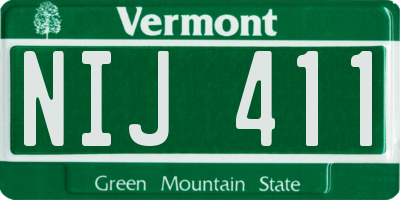 VT license plate NIJ411