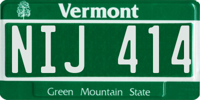 VT license plate NIJ414